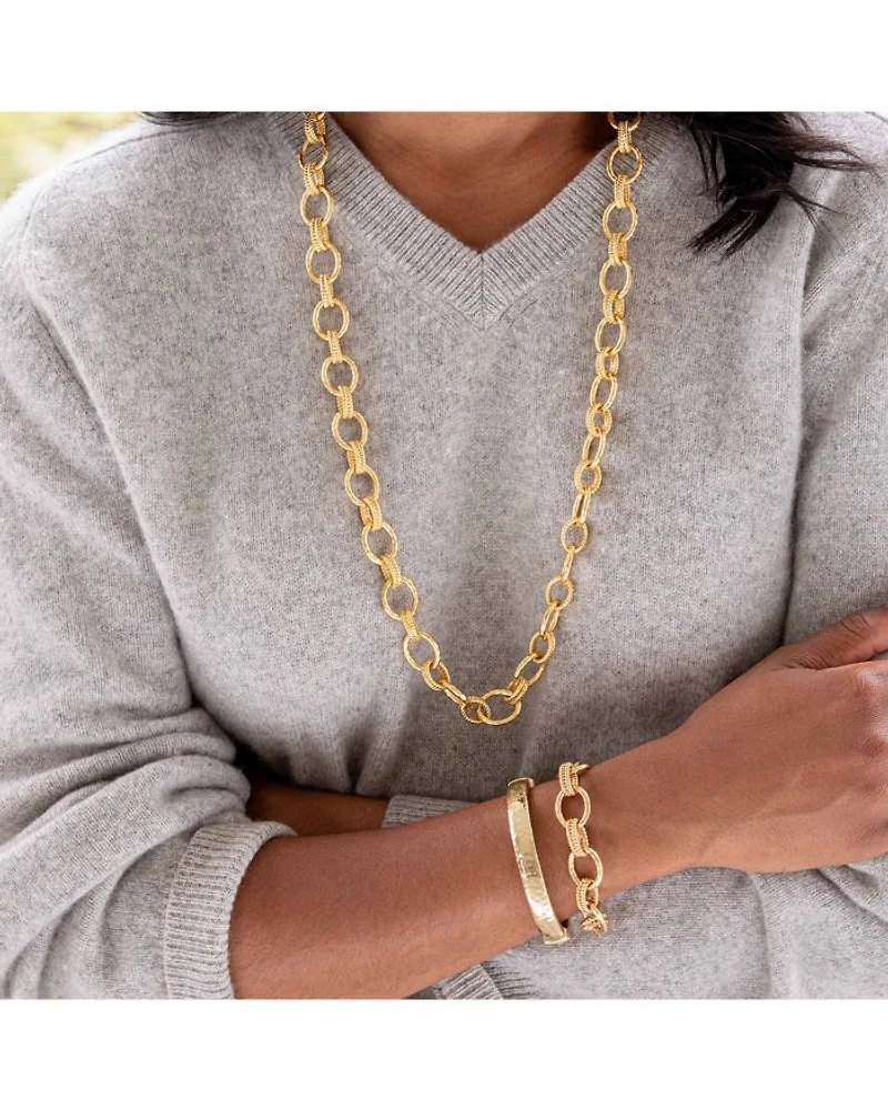 Cleopatra Regal Link Chain Necklace, 32"
