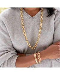 Cleopatra Regal Link Chain Necklace, 32"