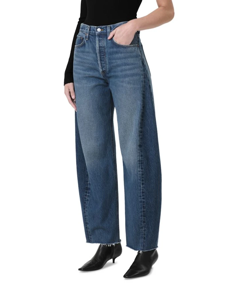 Luna High Rise Curved Taper Jeans Split