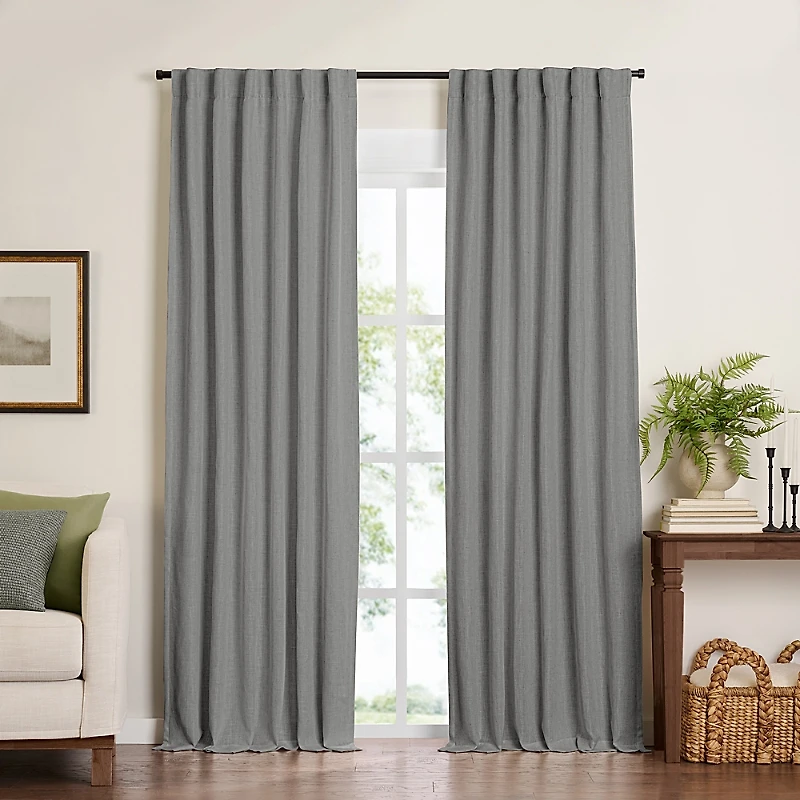 Elrene Home Fashions Harrow Solid Texture Blackout Window Curtain Panel