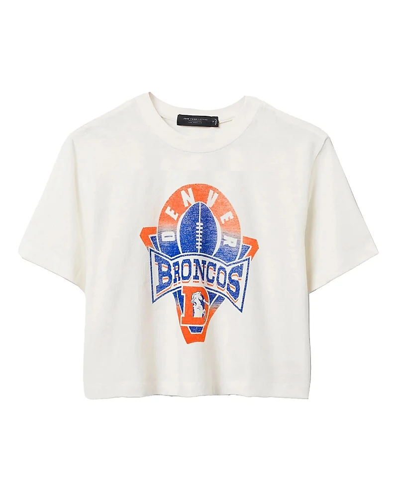 Junk Food Clothing Women's Nfl Denver Broncos Mock Neck Crop Tee