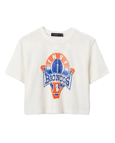 Junk Food Clothing Women's Nfl Denver Broncos Mock Neck Crop Tee