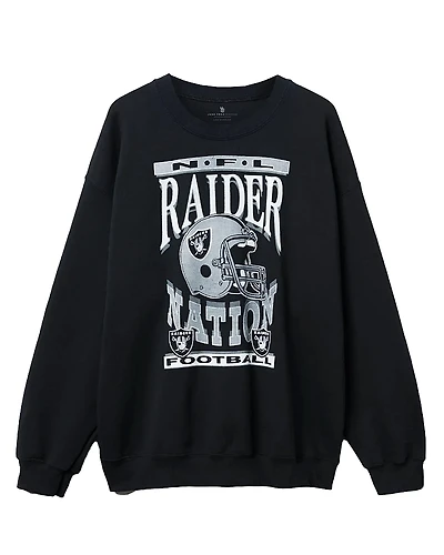 Junk Food Clothing Unisex Nfl Las Vegas Raiders Helmet Flea Market Crew