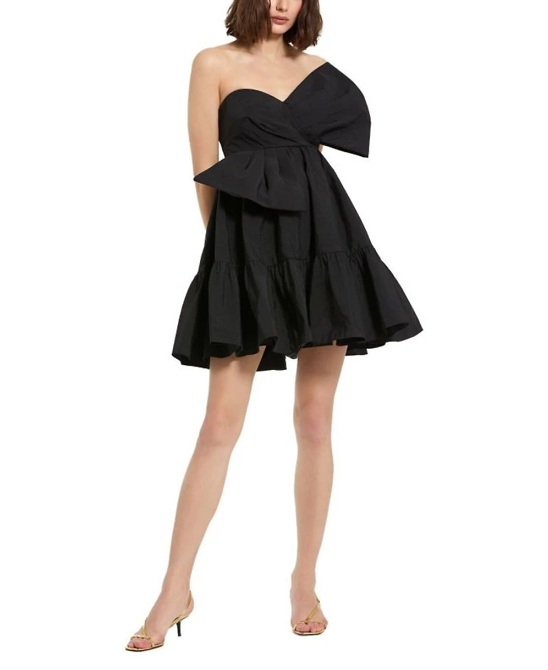 Strapless Faille Twist Bow Mini Dress