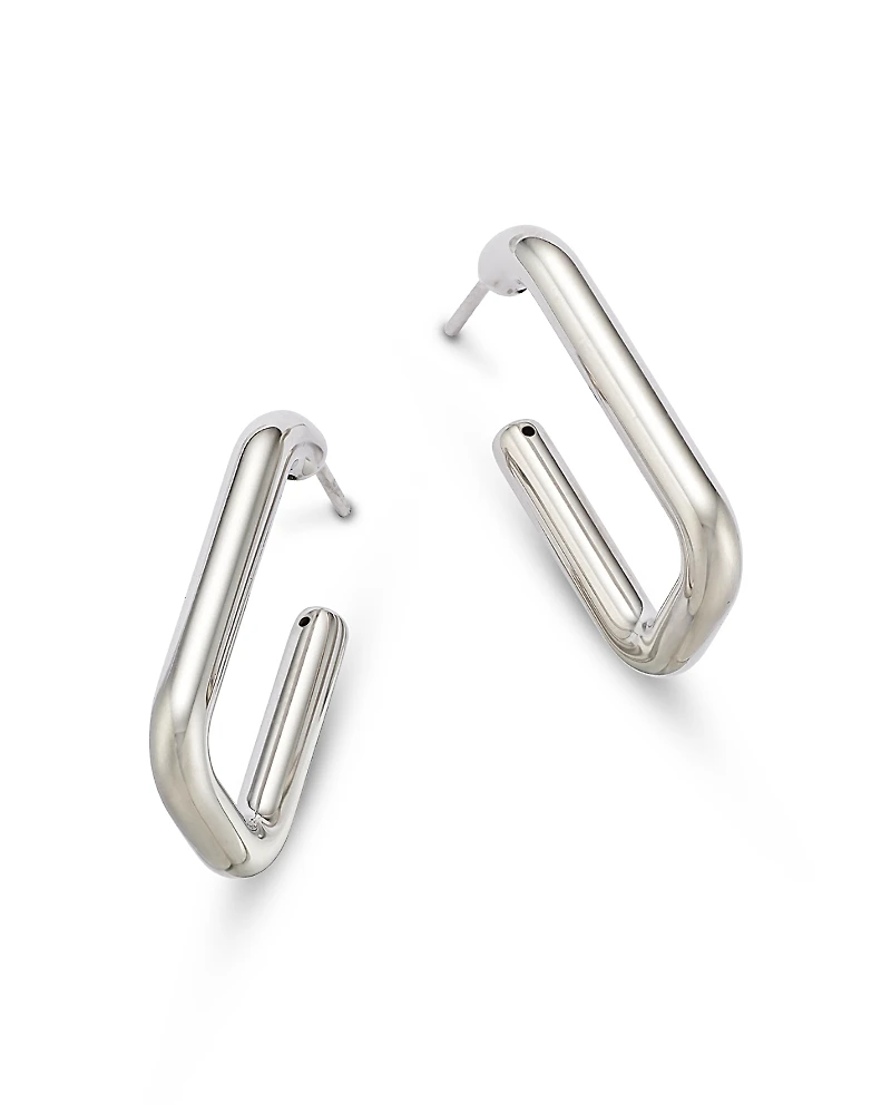 Bloomingdale's Fine Collection Polished Rectangle J Hoop Earrings