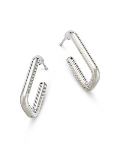 Bloomingdale's Fine Collection Polished Rectangle J Hoop Earrings