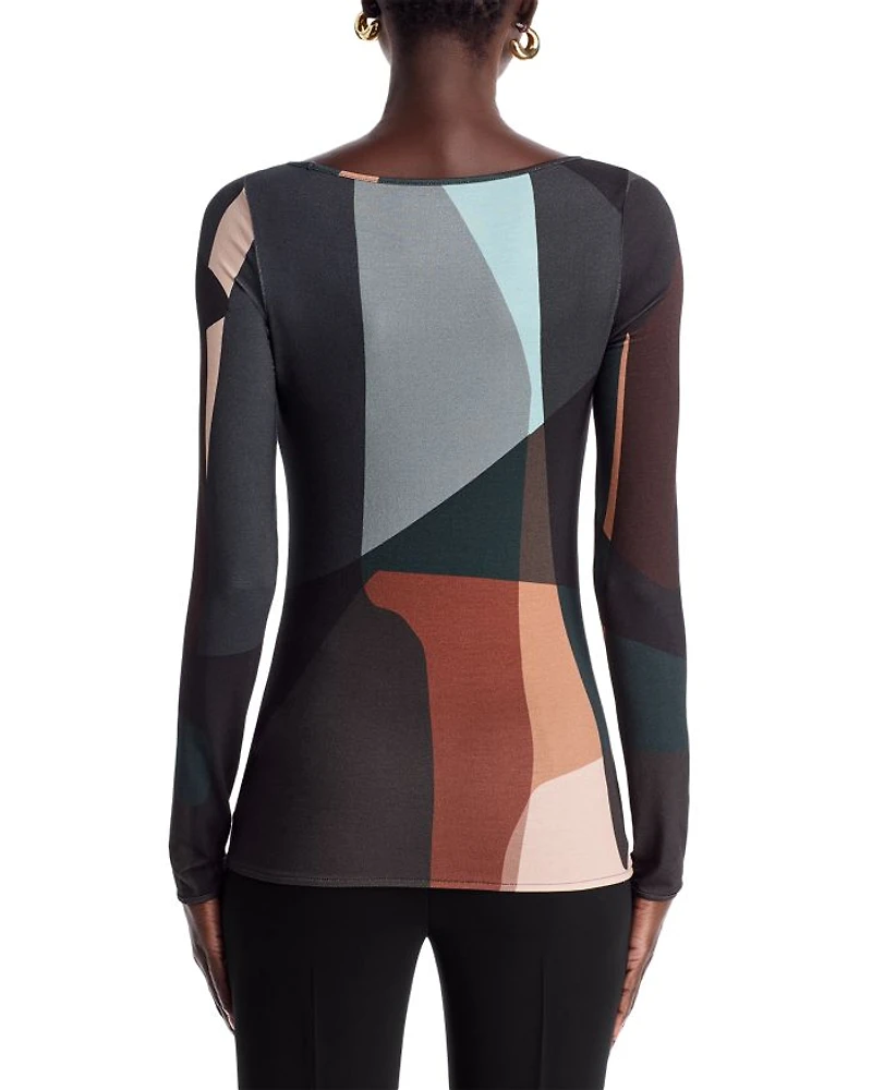 Soft Touch Camo Boat Neck Top