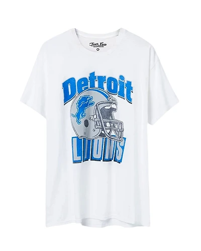 Junk Food Clothing Unisex Nfl Detroit Lions Throwback Helmet Flea Market Tee