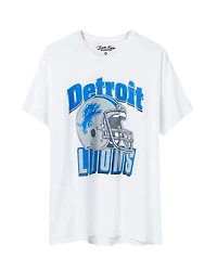 Junk Food Clothing Unisex Nfl Detroit Lions Throwback Helmet Flea Market Tee