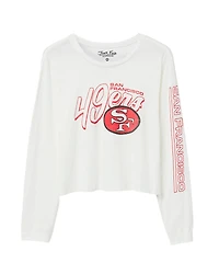 Junk Food Clothing Women's Nfl San Francisco 49ers Touchdown Long Sleeve Cropped Tee
