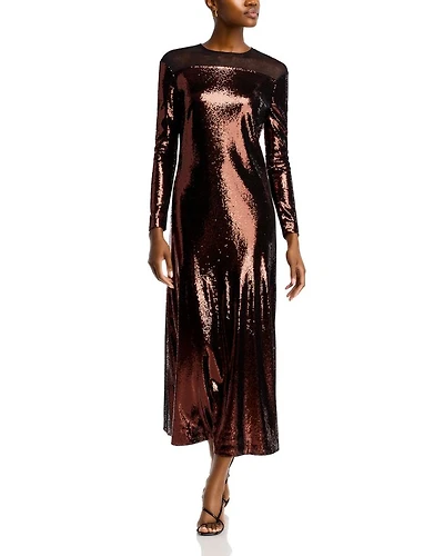 Sequined Long Sleeve Dress