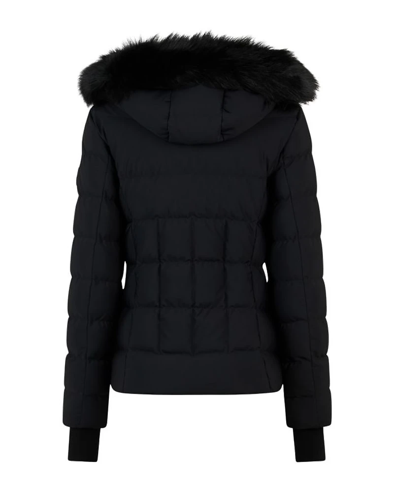 Betta Shearling Trim Down Puffer Jacket