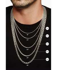 Men's Box Chain Necklace Darkened Stainless Steel, 4mm