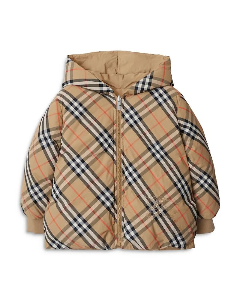 Girls' Reversible Check Puffer Jacket - Little Kid, Big Kid