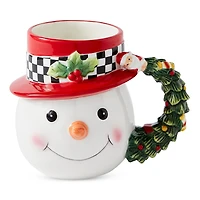 Spode Christmas Tree Black and White Snowman Mug