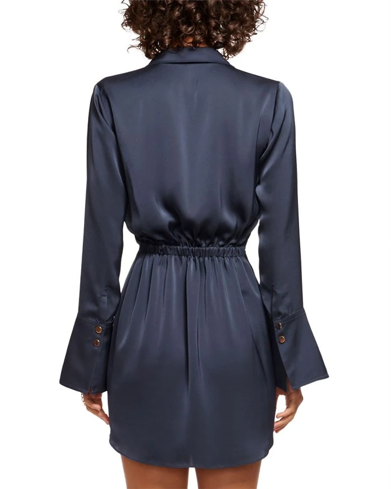 Katelyn Ruched Satin Mini Dress