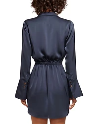 Katelyn Ruched Satin Mini Dress