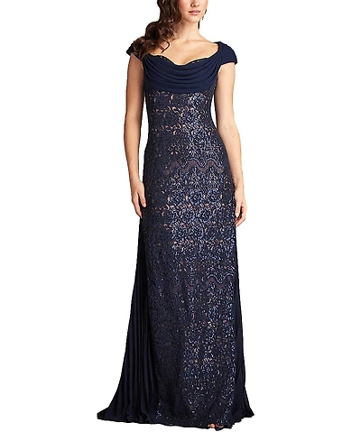 Tadashi Shoji Merced Sequin Embroidered Gown
