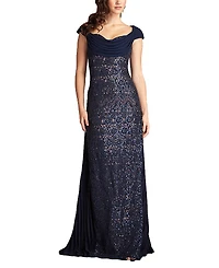 Tadashi Shoji Merced Sequin Embroidered Gown