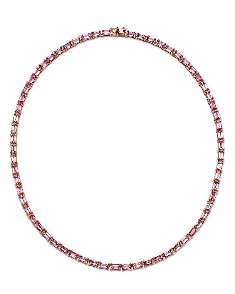 Bloomingdale's Pink Sapphire Tennis Necklace