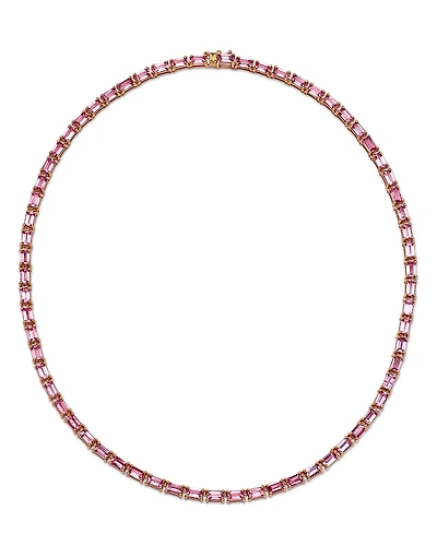 Bloomingdale's Pink Sapphire Tennis Necklace