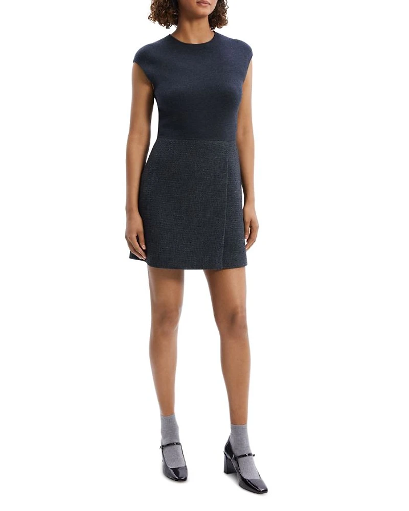 Tweed Wrap Mini Dress