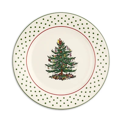 Spode Christmas Tree Polka Dot Dessert Plates, Set of 4