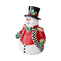 Christmas Tree Black & White Snowman Cookie Jar
