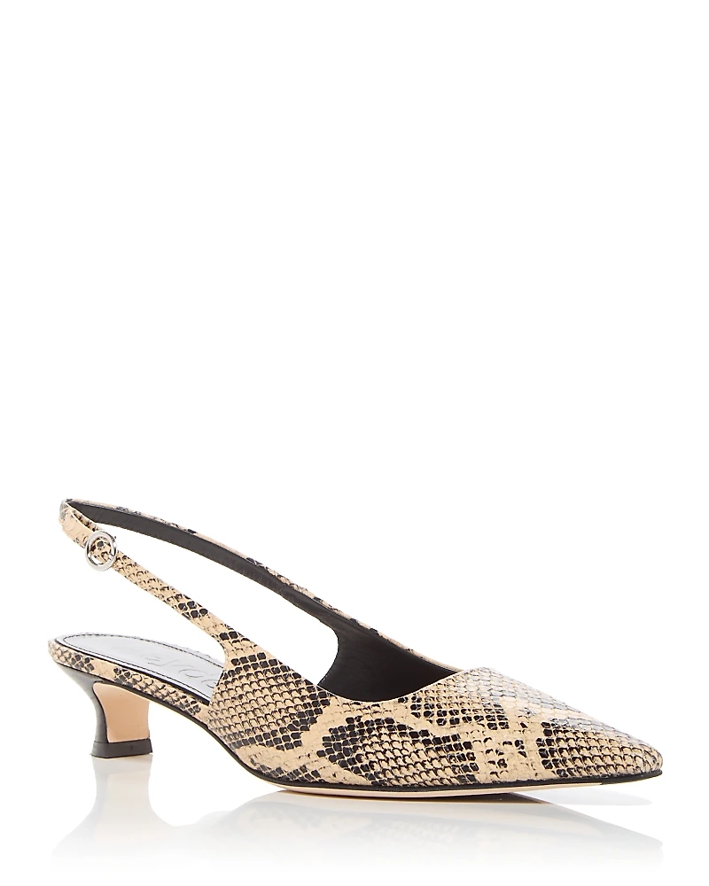 Aeyde Women's Catrina Snake Embossed Slingback Pumps