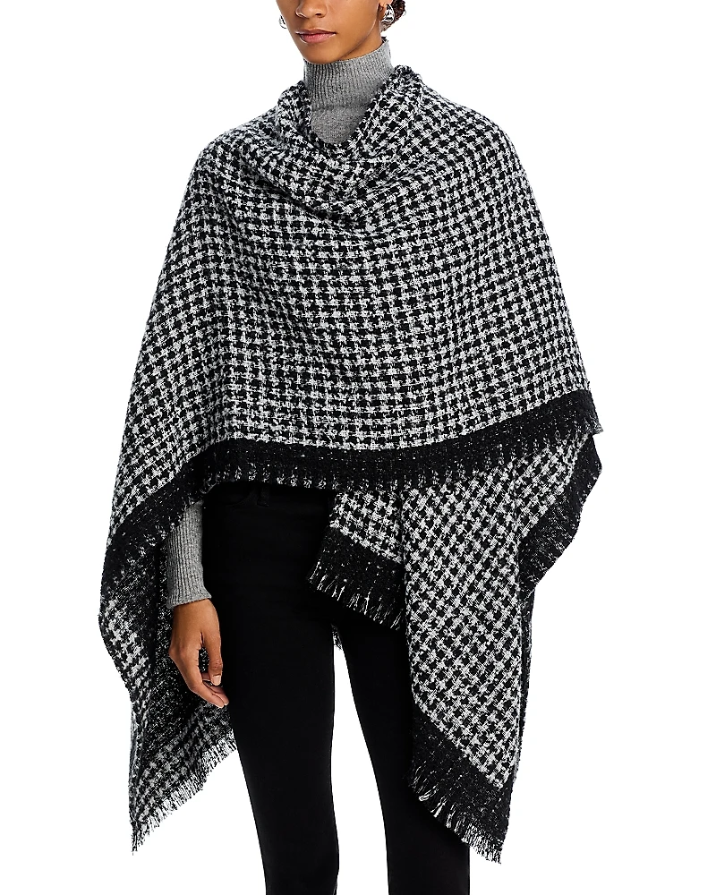 Aqua Houndstooth Ruana - Exclusive