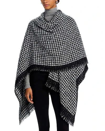 Aqua Houndstooth Ruana - Exclusive