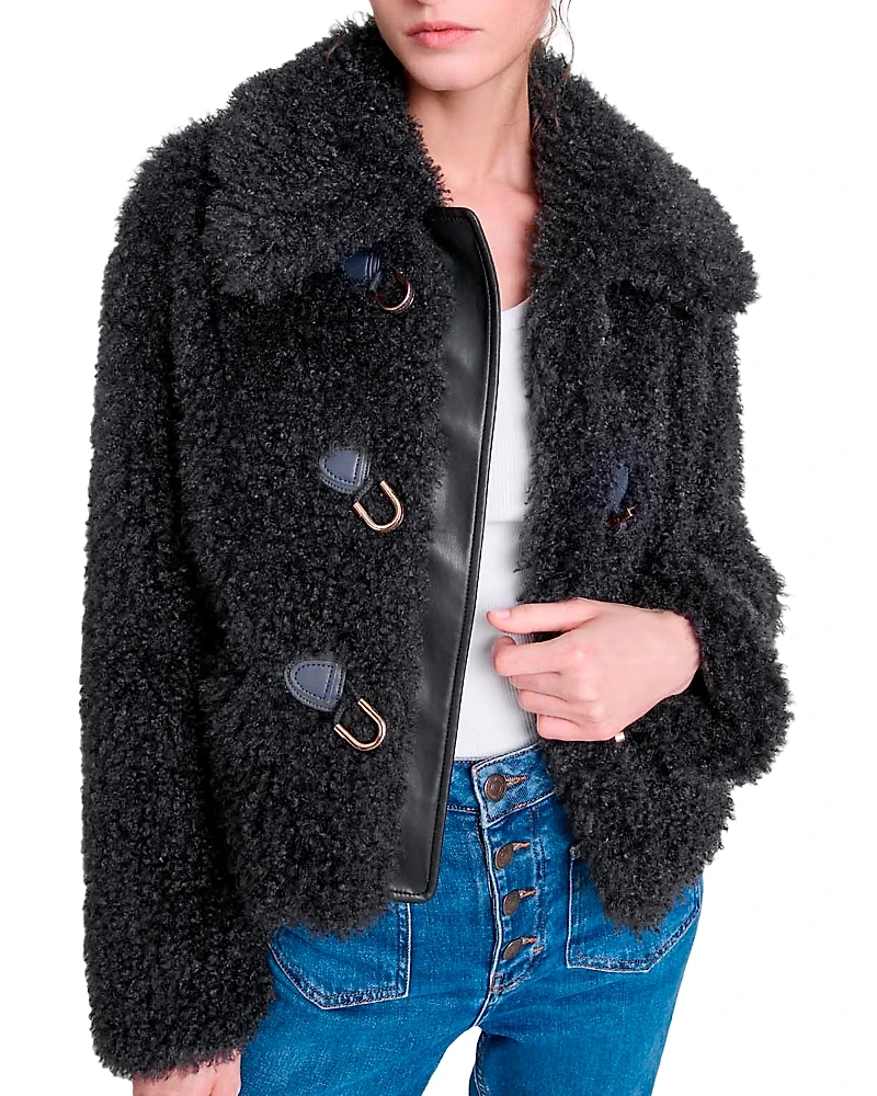 Maje Gabynette Faux Fur Coat
