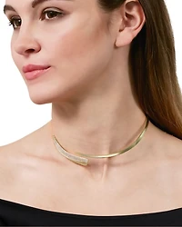 18K Yellow Gold Like Diamond Pavé Choker Necklace - Exclusive, Italy Campaign
