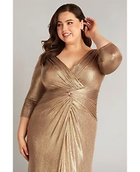 Plus Ryah Metallic Twist Drape Gown