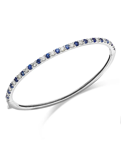 Bloomingdale's Blue Sapphire and Diamond Bangle Bracelet