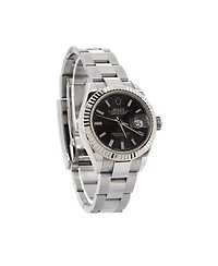 Oyster Perpetual Datejust Dark Grey Automatic Watch in Stainless Steel and White Gold 28mm