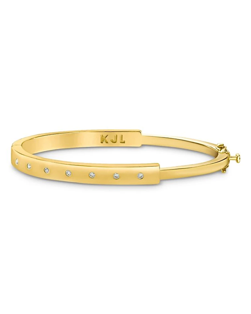 Cubic Zirconia Hinged Bracelet