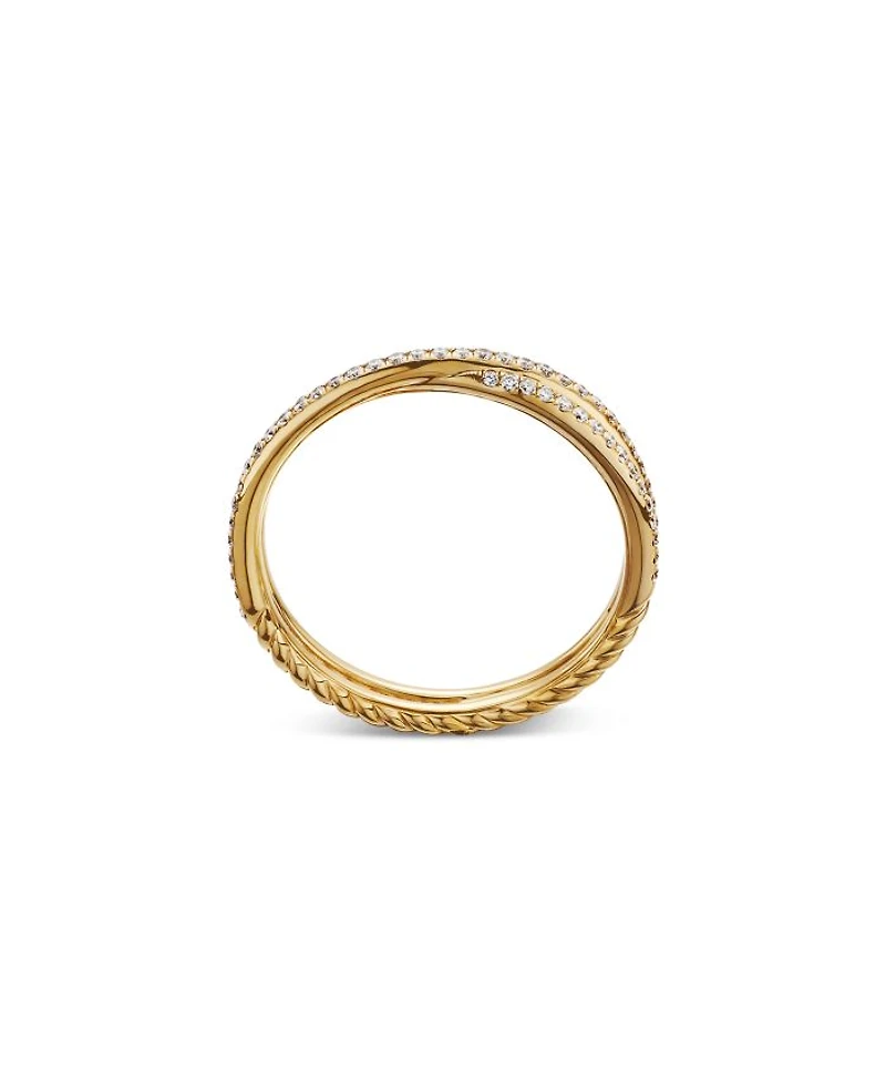 18K Yellow Gold DY Crossover® Micro Pavé Band Ring