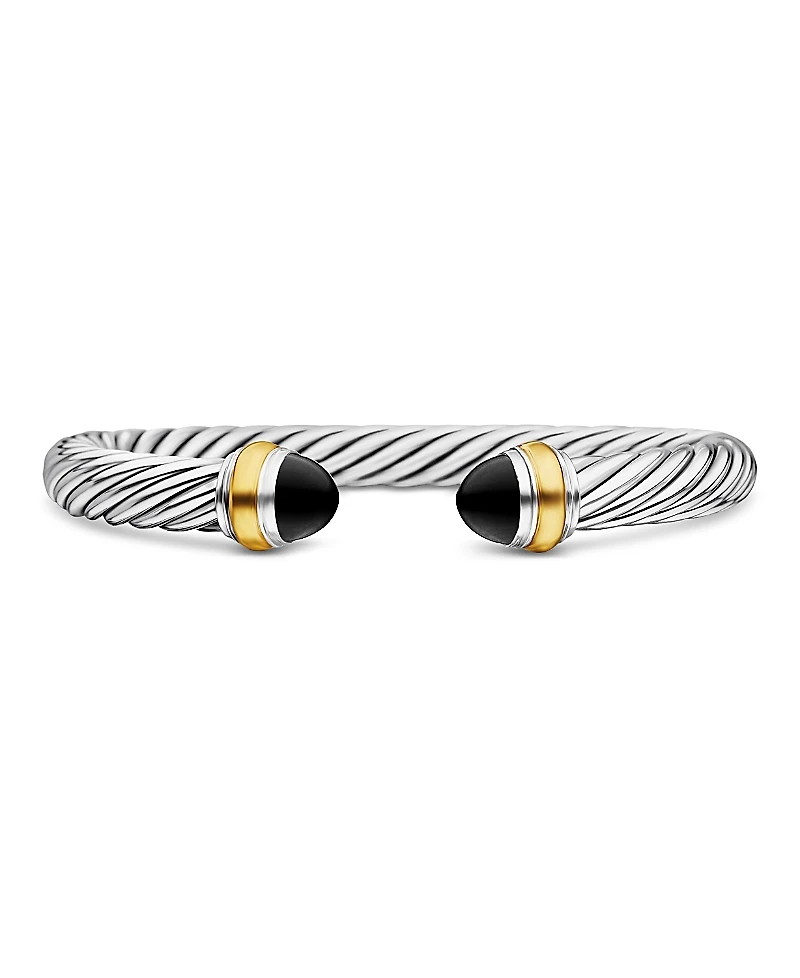 David Yurman Cable Classics Bracelet with Black Onyx and Gold
