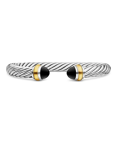 David Yurman Cable Classics Bracelet with Black Onyx and Gold