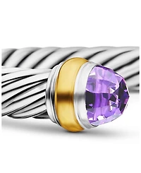 Cable Classics Bracelet with Gemstones, 14K Yellow Gold & Sterling Silver, 7mm
