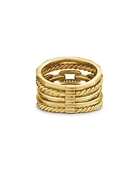 Stax Five Row Ring 18K Yellow Gold with Diamonds, 15mm