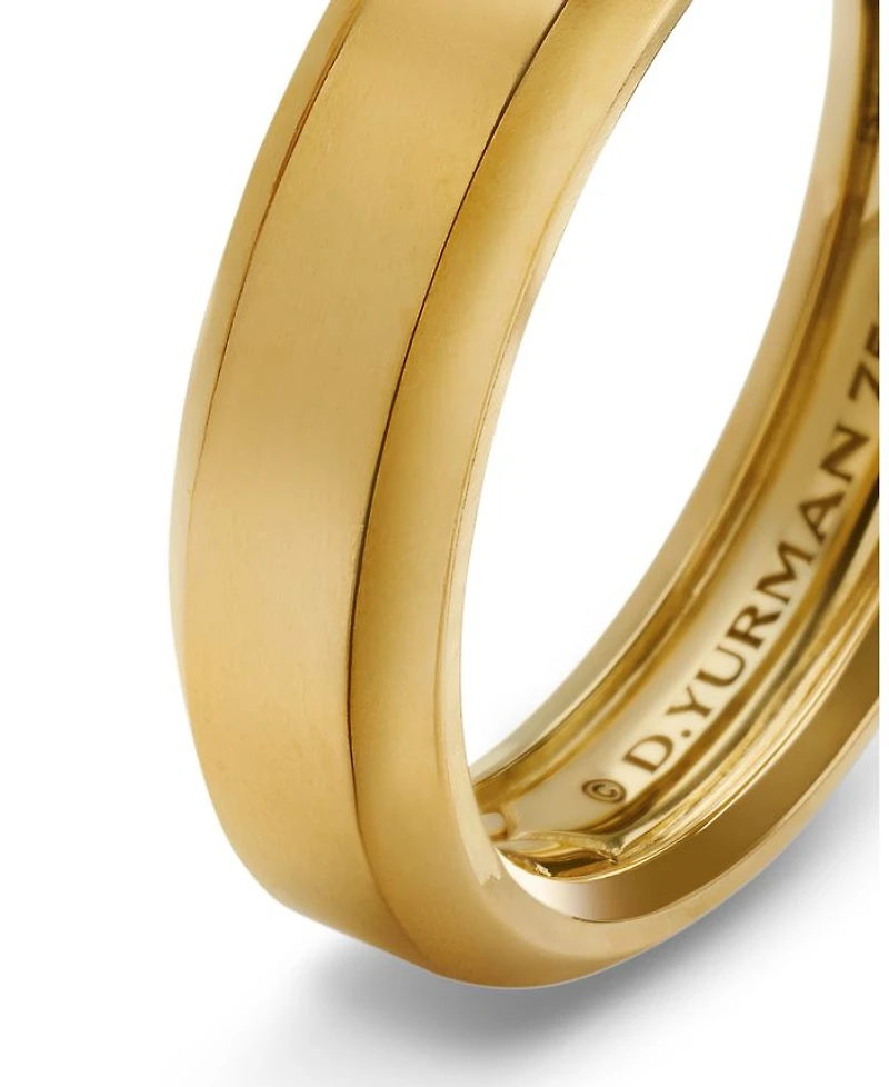 Men's 18K Yellow Gold Wedding Beveled Bands