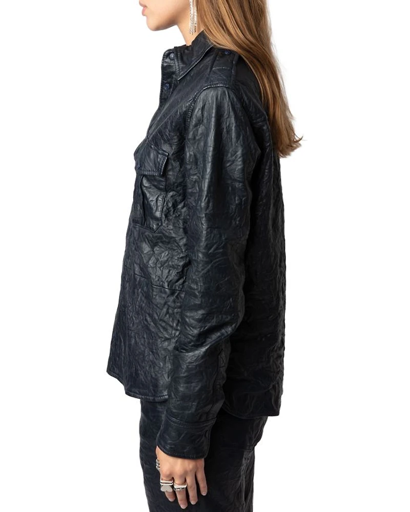 Taska Cuir Froisse Leather Shirt