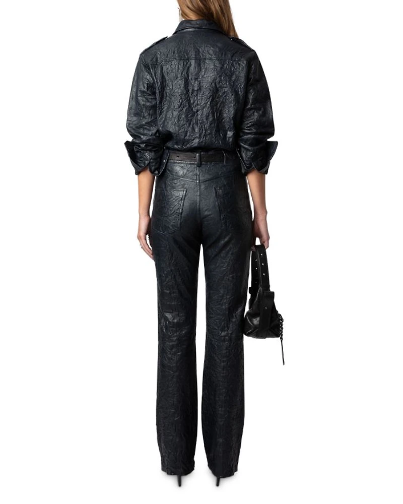 Poete Cuir Froisse Leather Pants