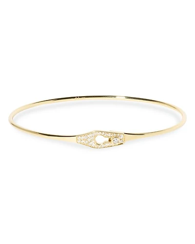 18K Yellow Gold Serrure Diamond Clasp Bangle Bracelet