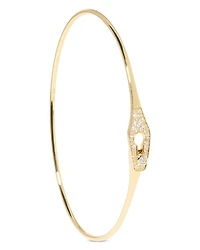 18K Yellow Gold Serrure Diamond Clasp Bangle Bracelet