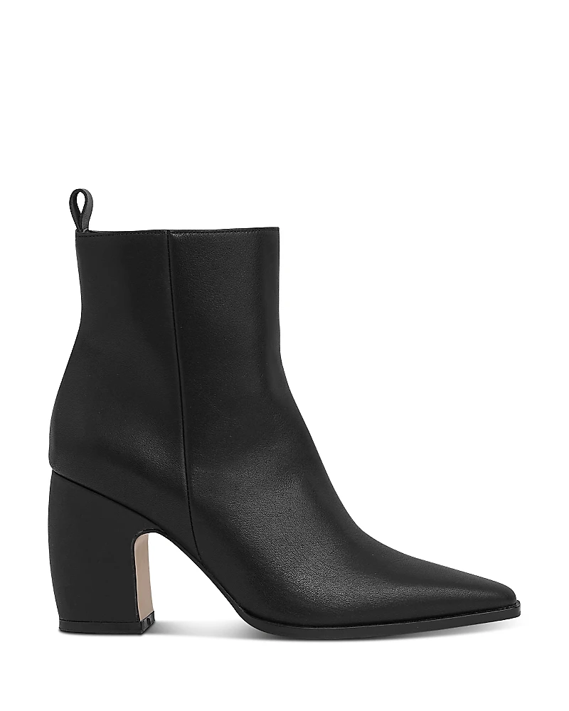 Reiss Women's Amy Almond Toe Taupe Block Heel Ankle Boots