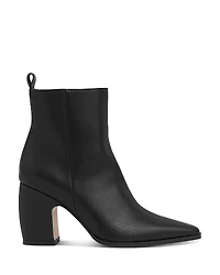 Reiss Women's Amy Almond Toe Taupe Block Heel Ankle Boots