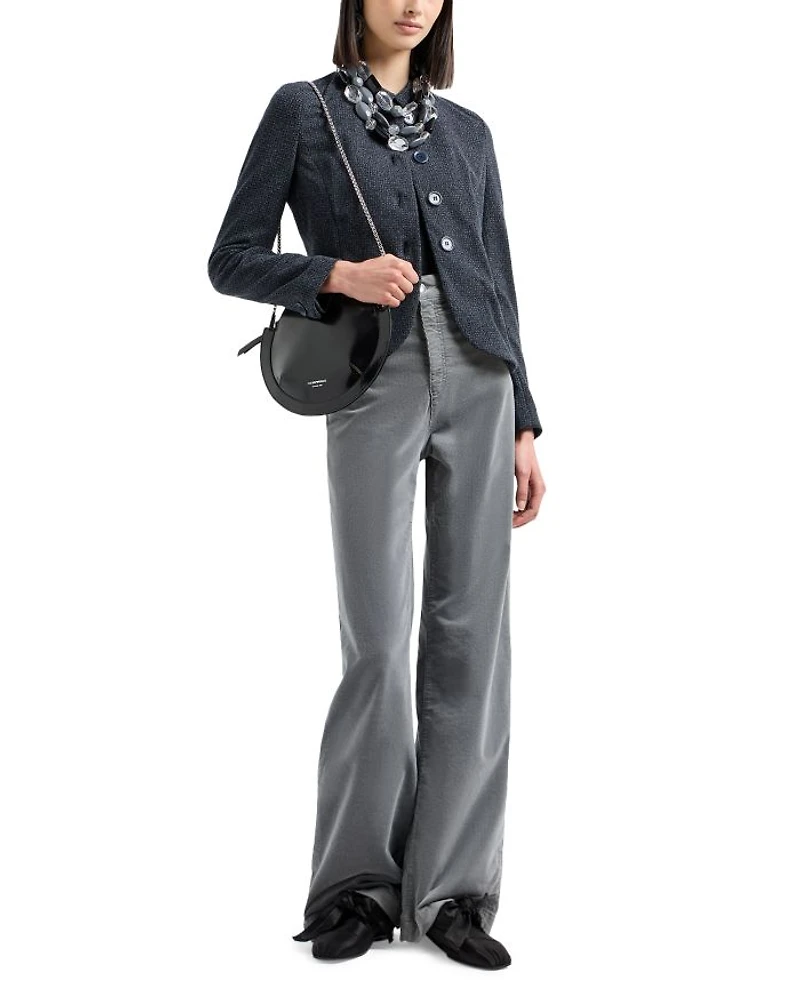 Velvet Wide Leg Jeans Grey